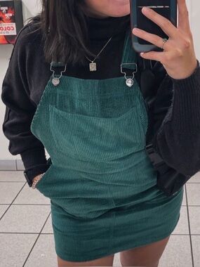 wild fable Green Corduroy Overall Dress